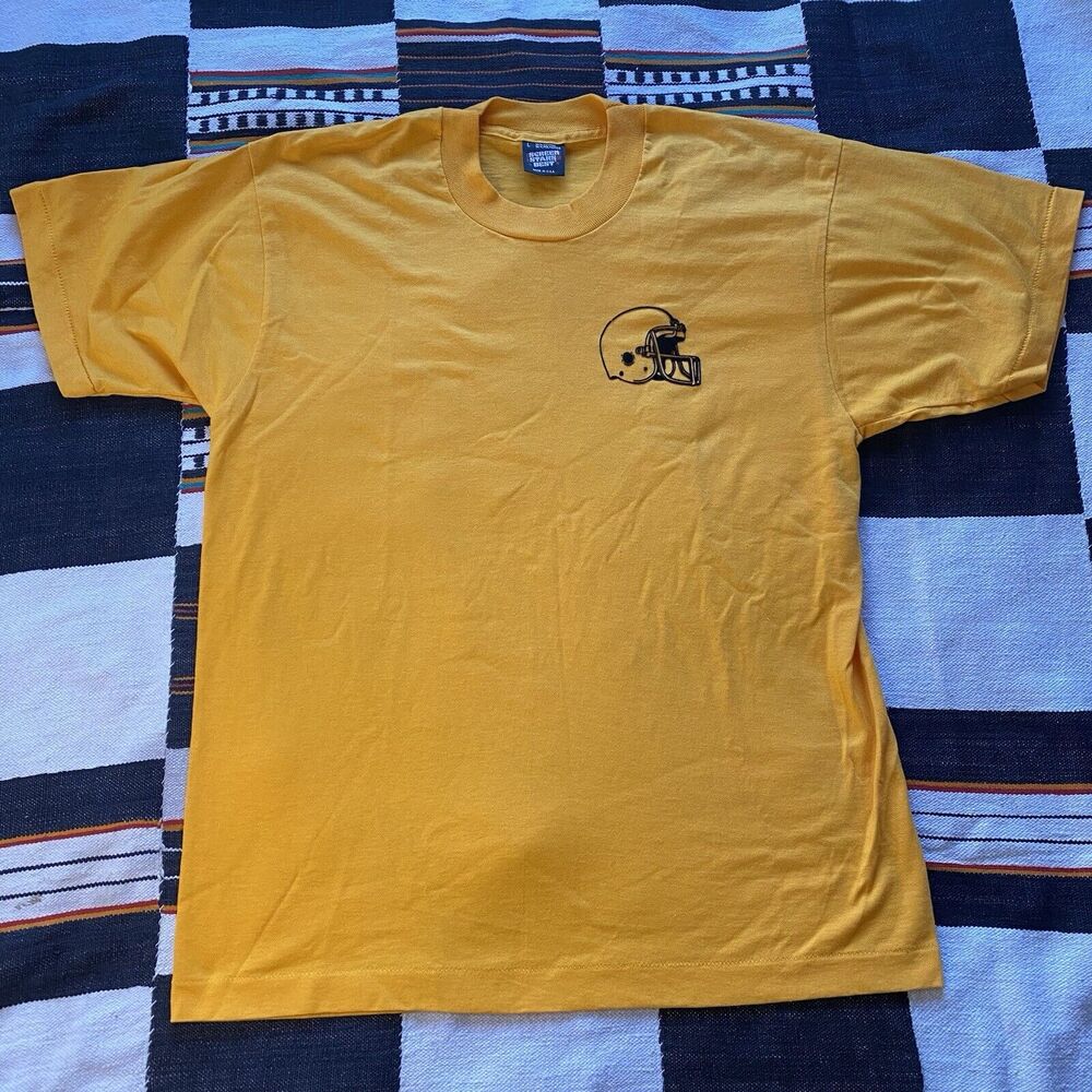Vintage Screen Stars 80’s Double Sided Football Graphic Tee Shirt. USA. Large.